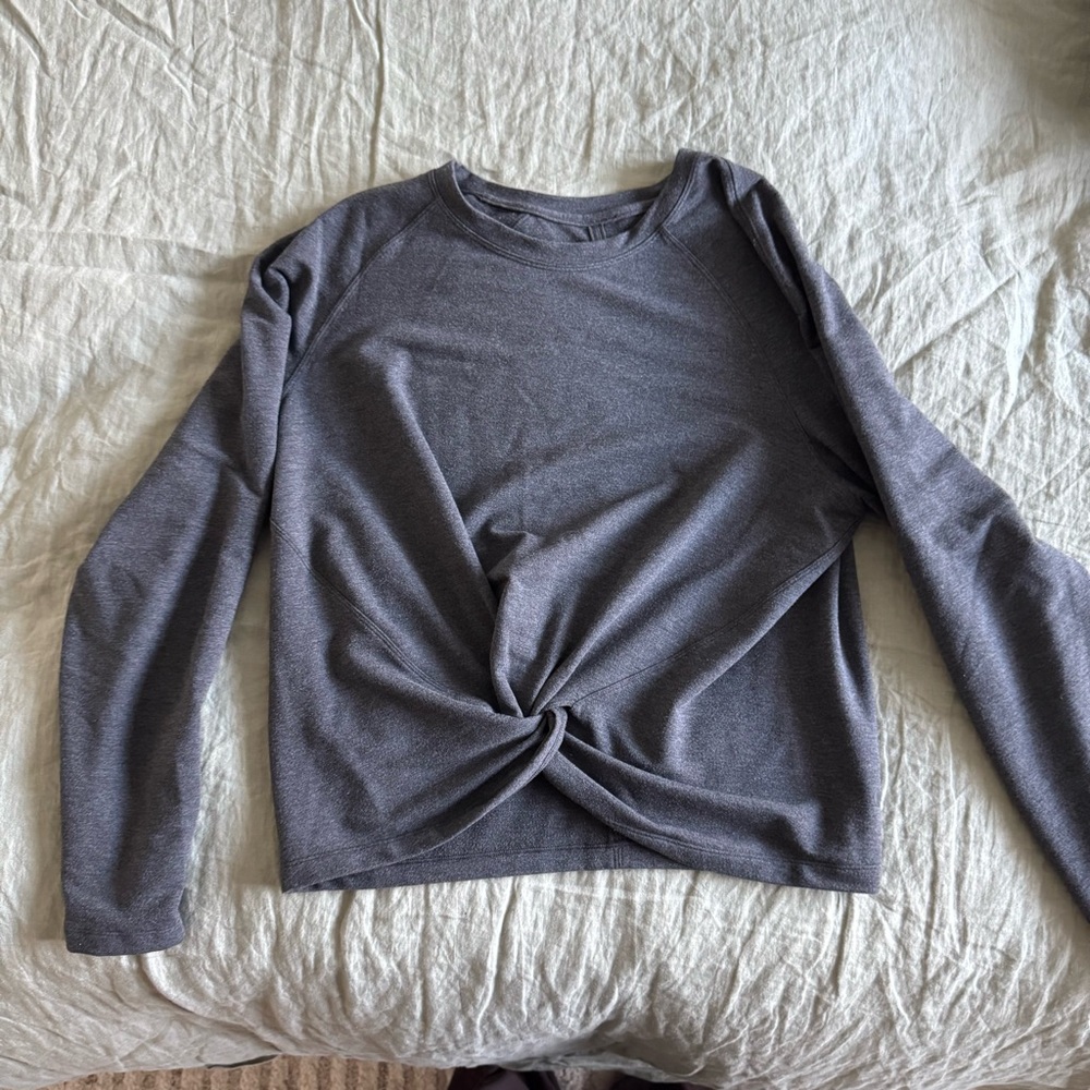Lululemon Gray Twist Knot Sweatshirt